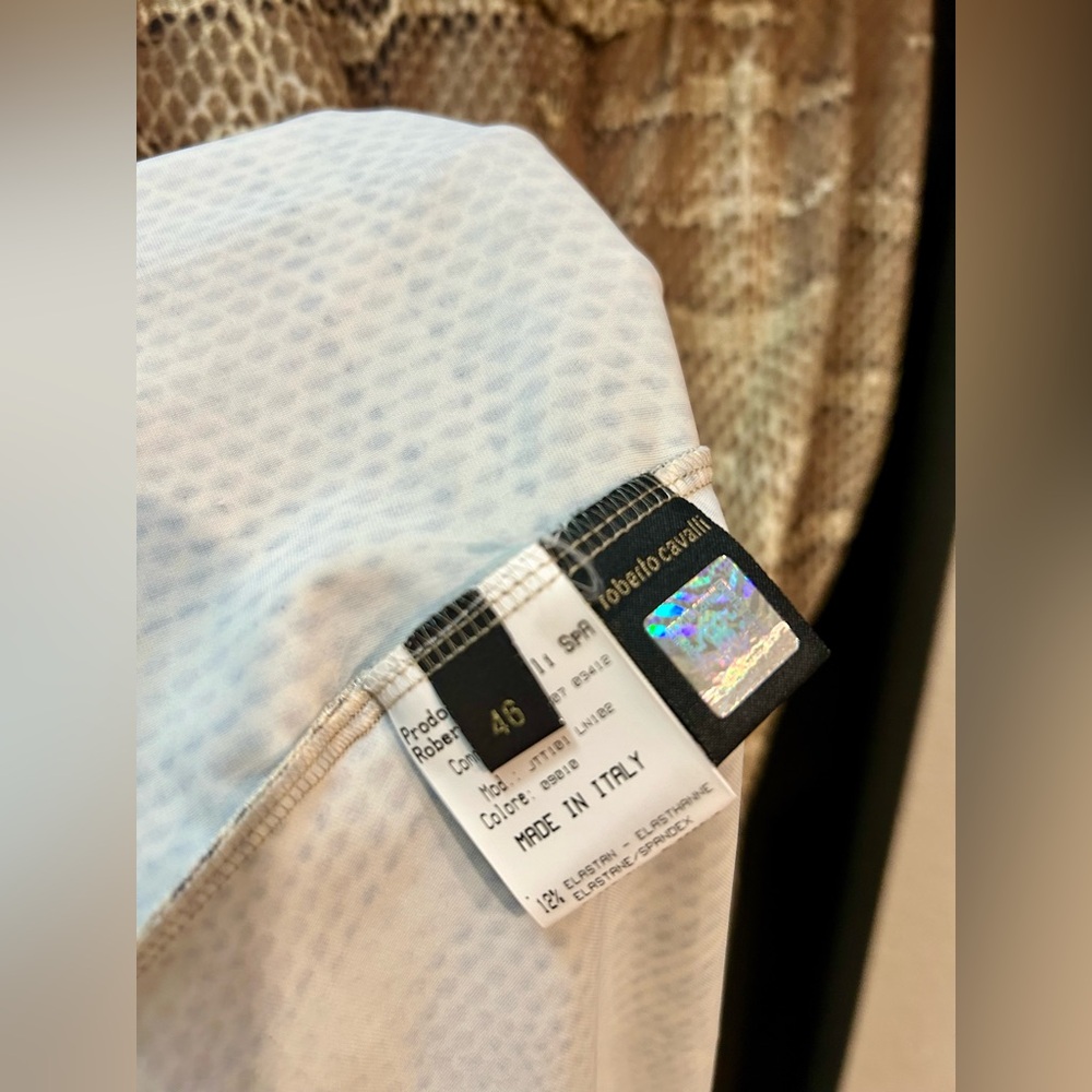 Roberto Cavalli Spa 2007 Python Print Deep V Dres… - image 4